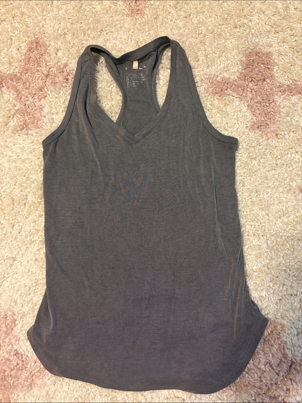 P’tula Women’s Gray Racerback V-Neck Tank Top